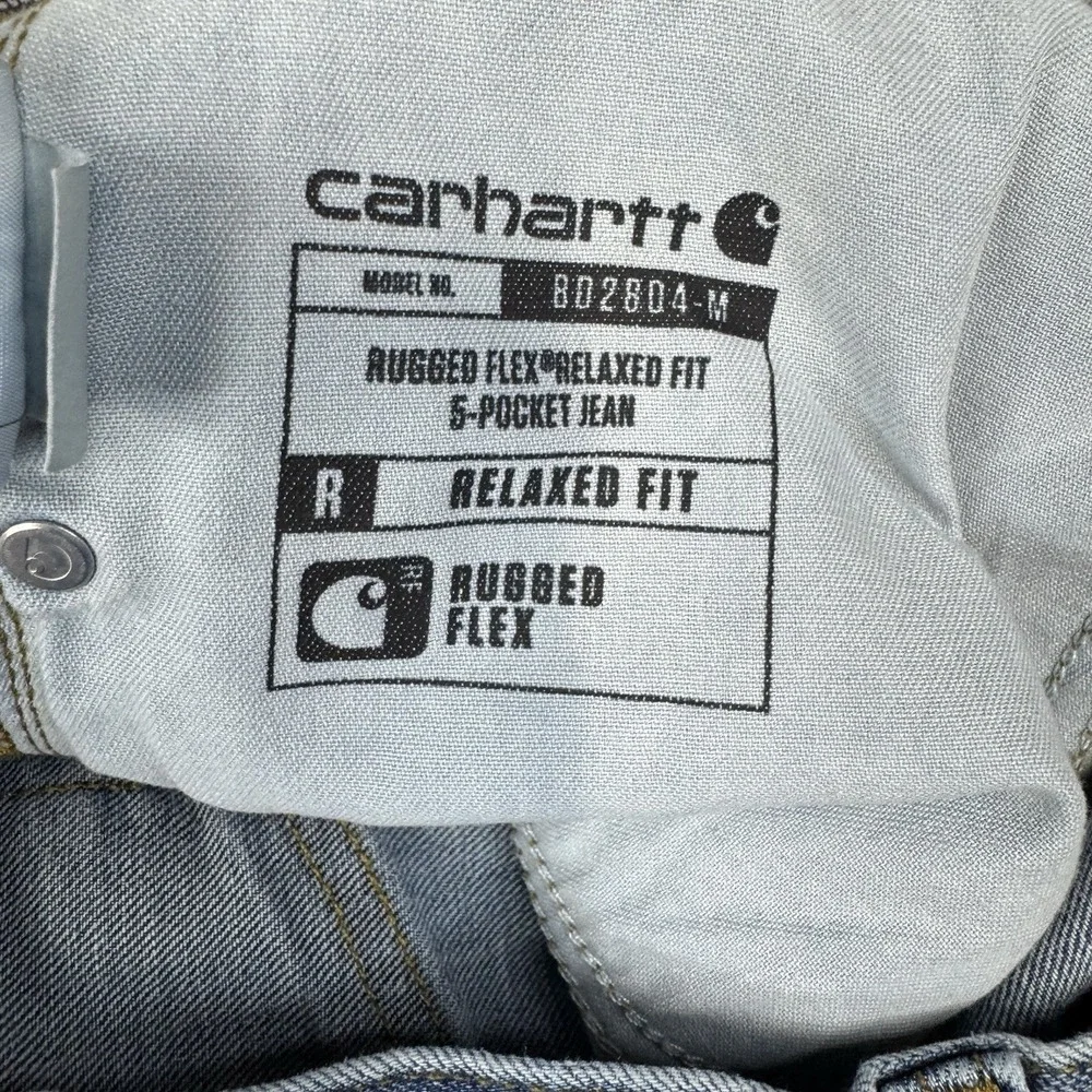 Carhartt BD2808M Mens Relaxed Fit Blue Denim Work Pants 36 x 30